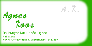 agnes koos business card
