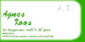 agnes koos business card